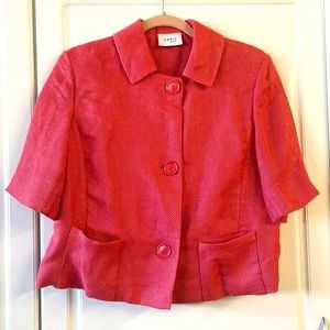 A-K-R-I-S classic designer piece tweed short jacket miss a button in the back